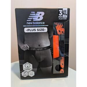 New Balance Men's Premium Performance Boxer Briefs 3-Pack Size 4XL, 52"-54"